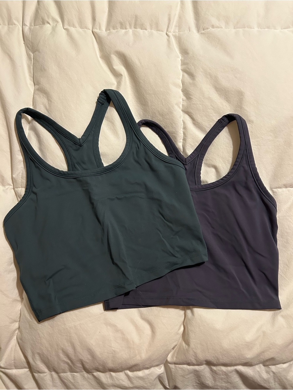 Crop Tank/Sports Bras - Dark Green & Black